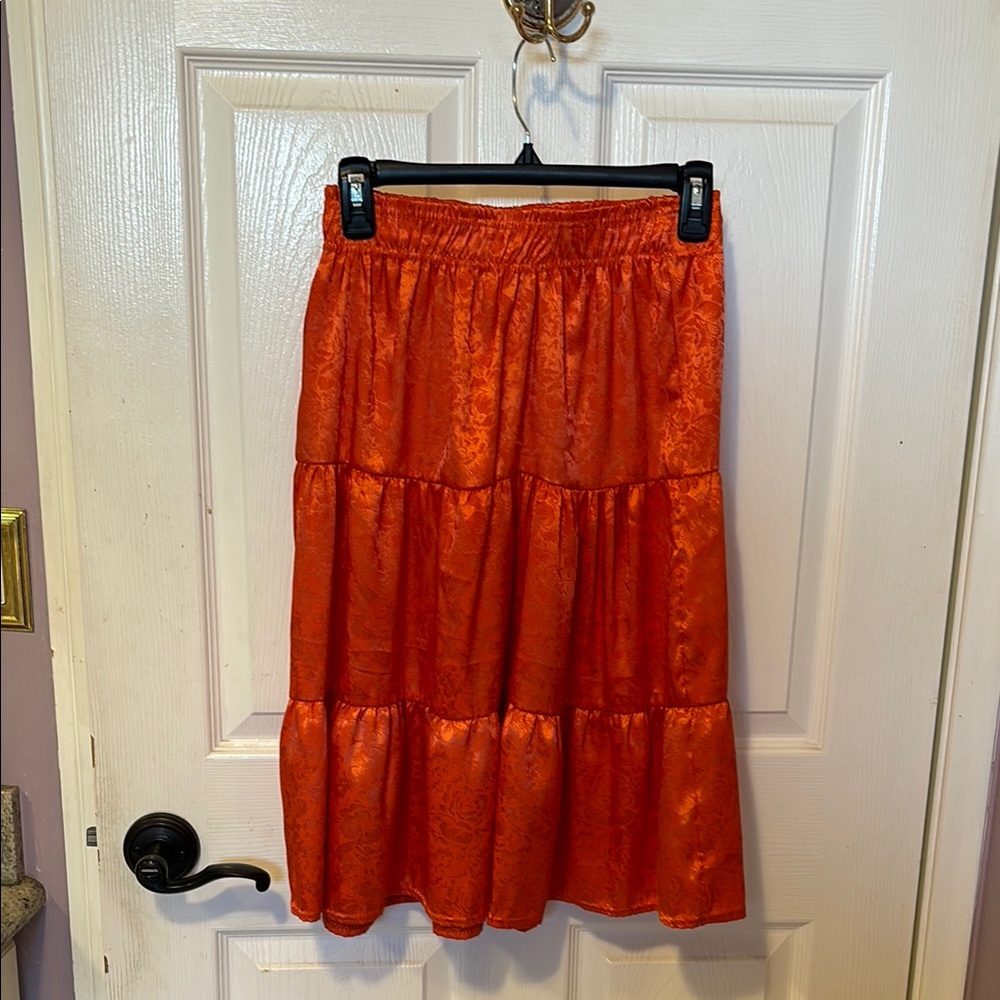 Zoya Satin Orange Skirt - size 2